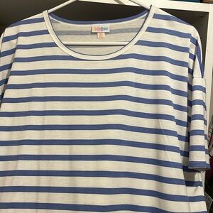 NWT LuLaRoe Irma XS white with light blue stripe